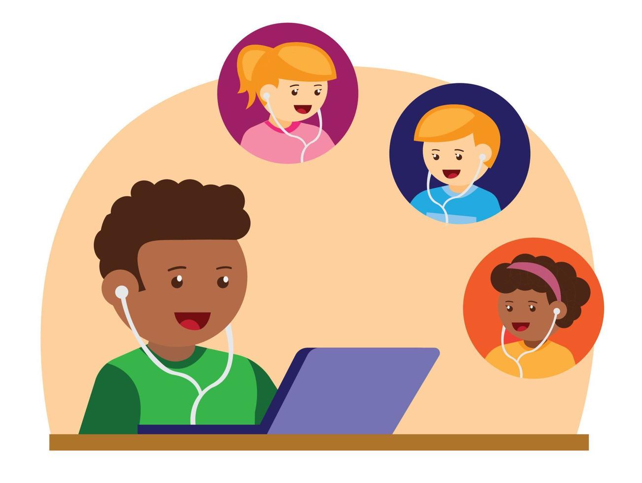 video call illustration flat design vector