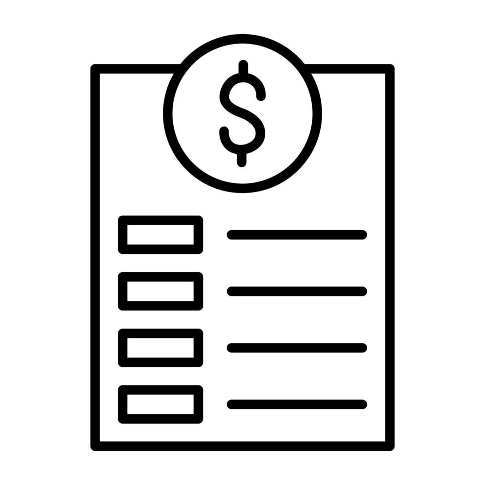 Invoice Line Icon vector