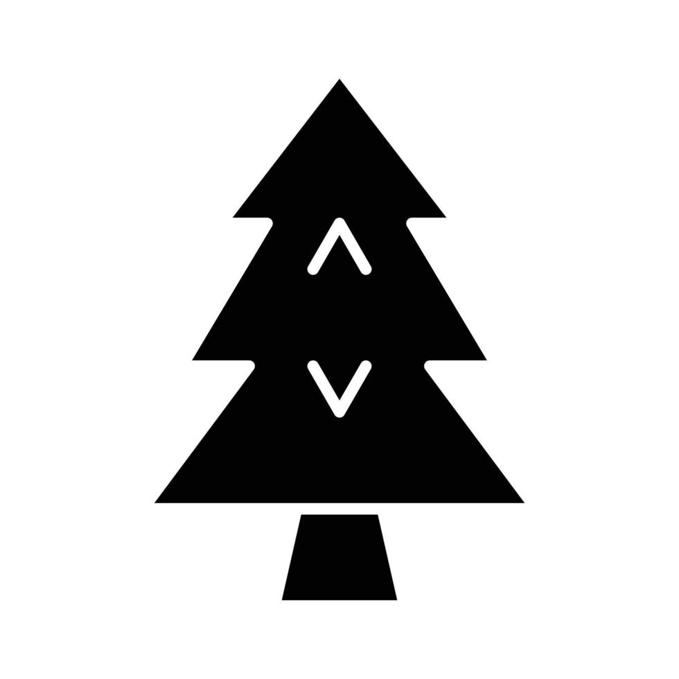 icono de glifo de árbol de navidad vector