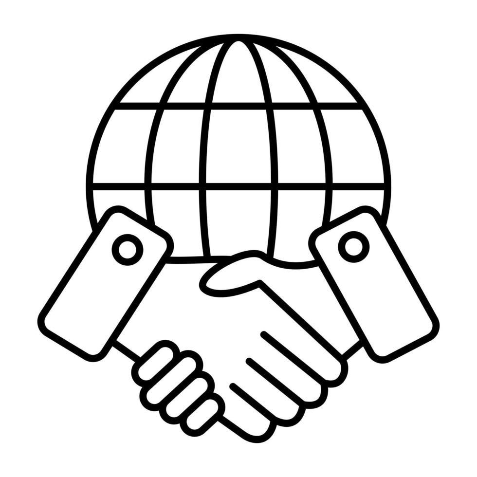 Multinational Line Icon vector