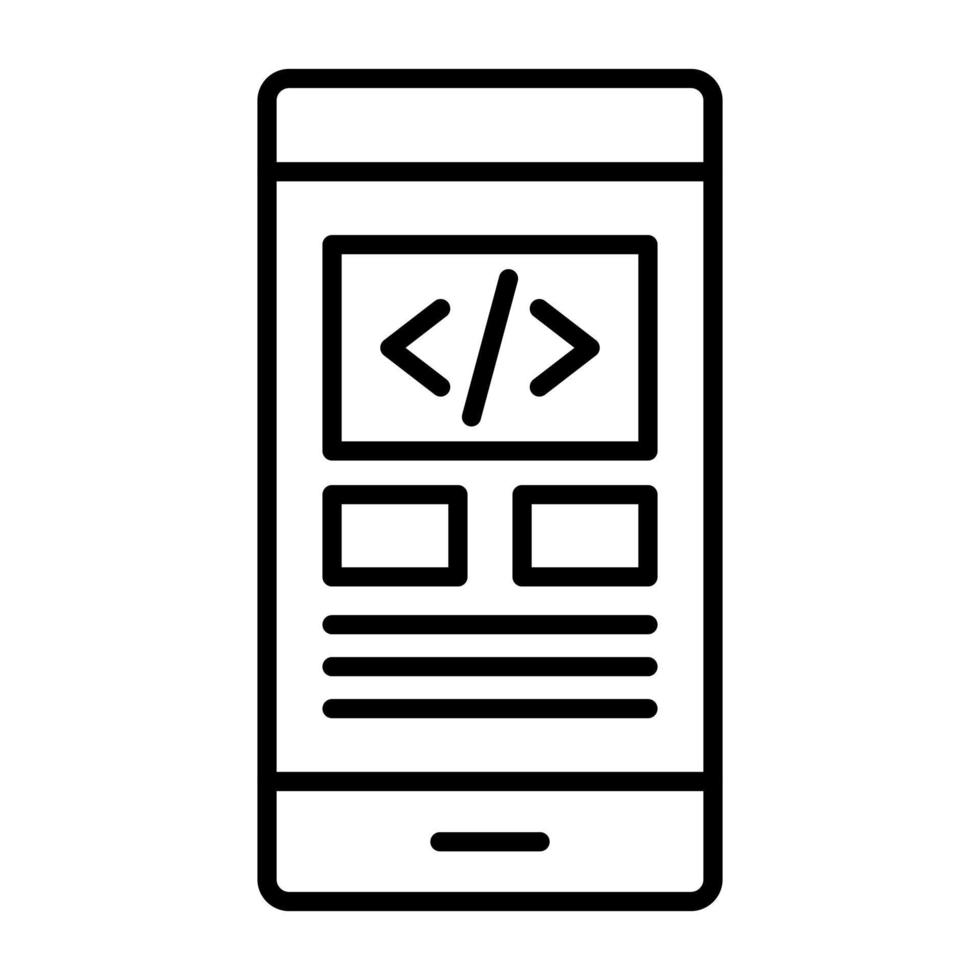 App Development Line Icon vector