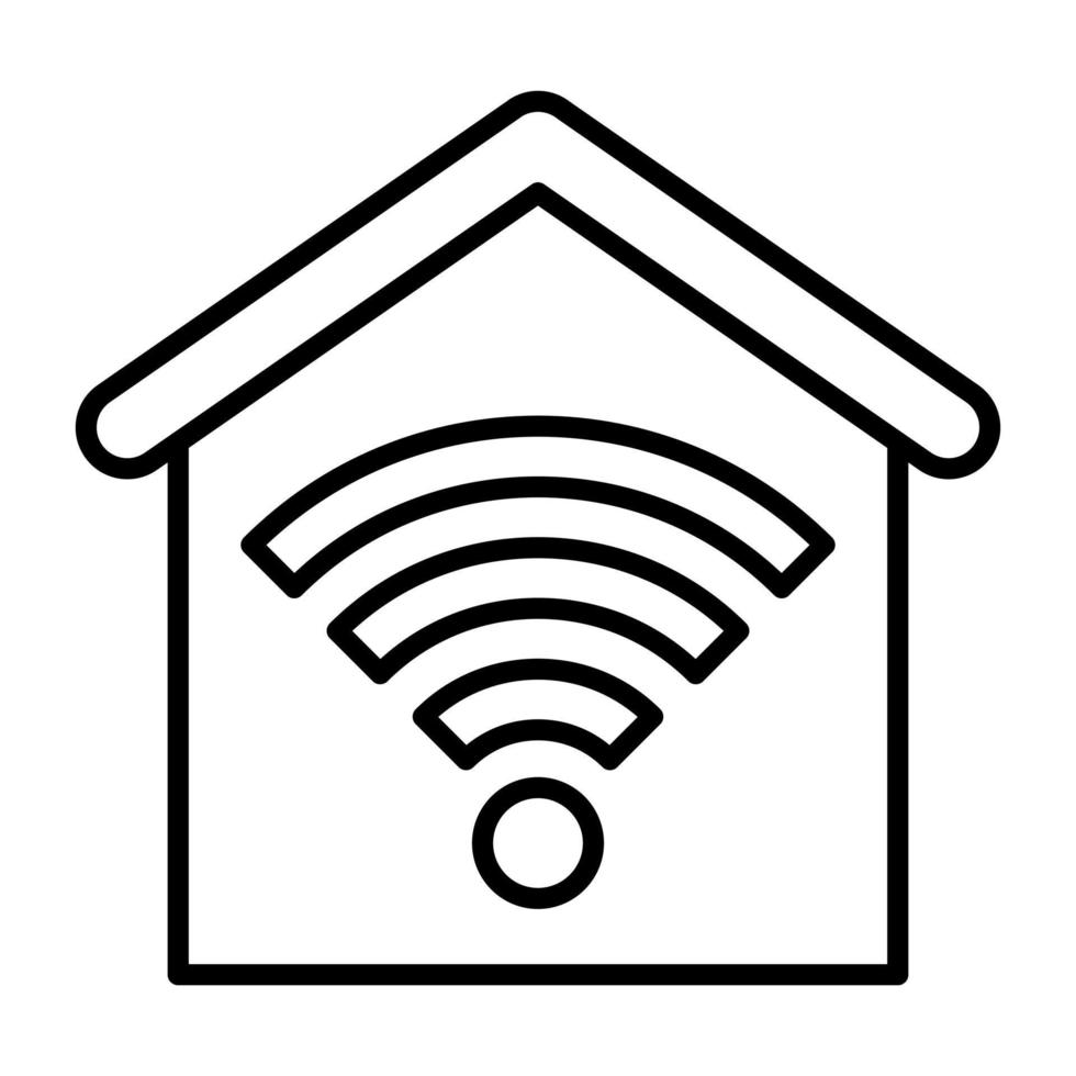 House Wifi Line Icon vector