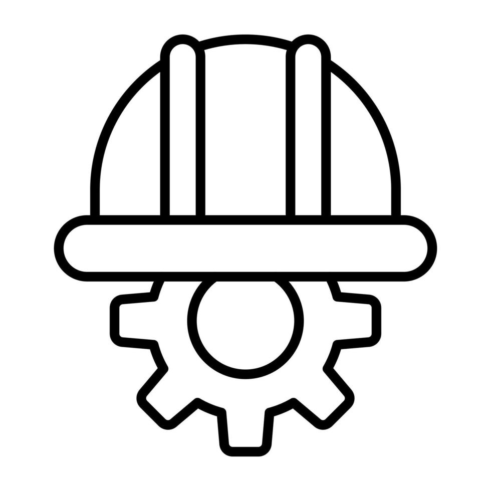 Automated Engineering Line Icon vector