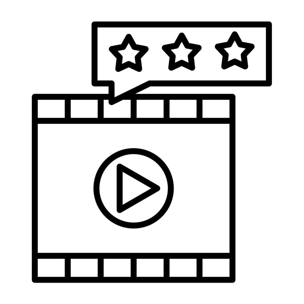 Movie Review Line Icon vector