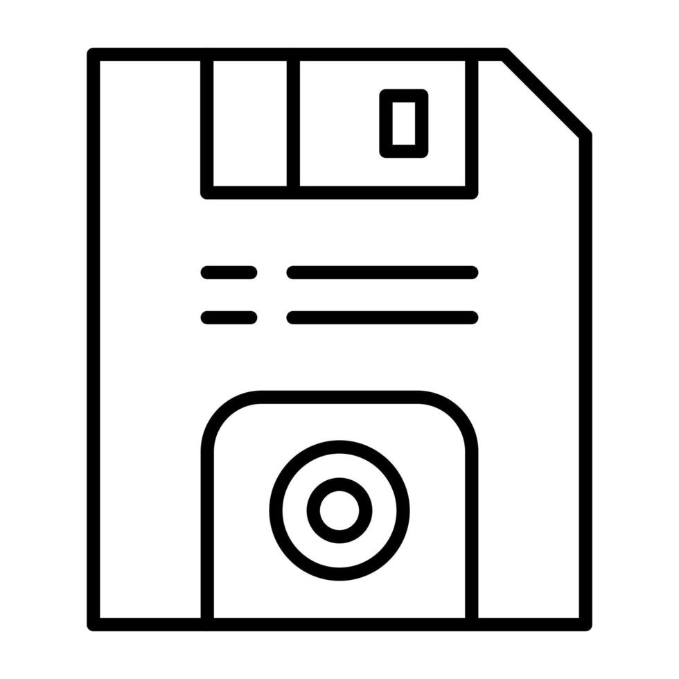 Floppy Disk Line Icon vector