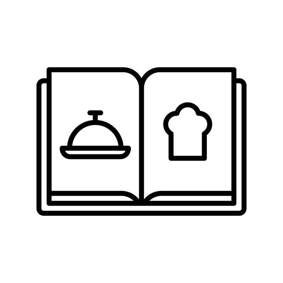 icono de línea de libro de recetas vector