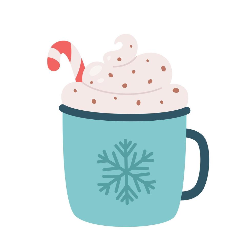 Christmas hot drink with lollipop. Christmas sweets vector