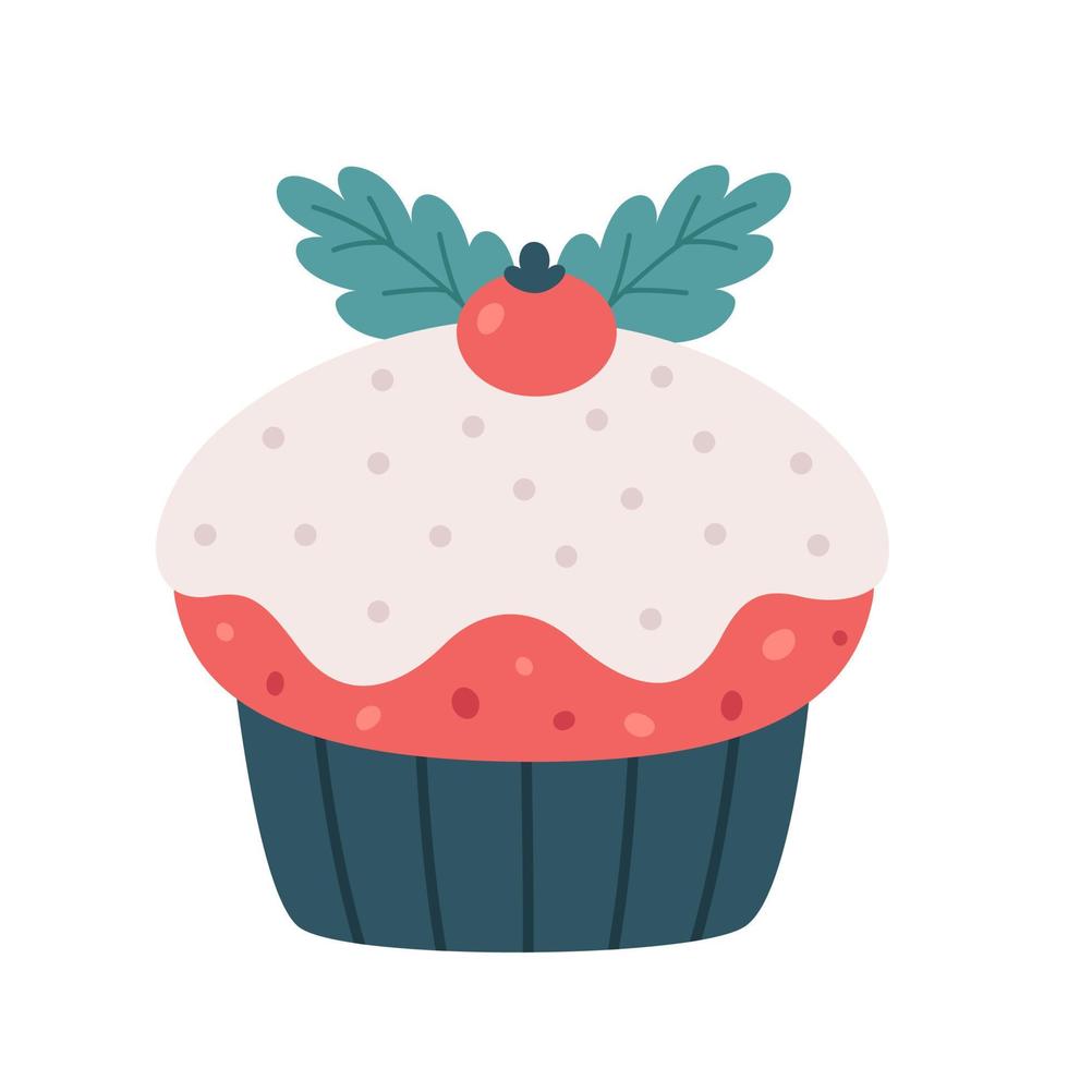 Christmas cupcake. Christmas sweets. vector