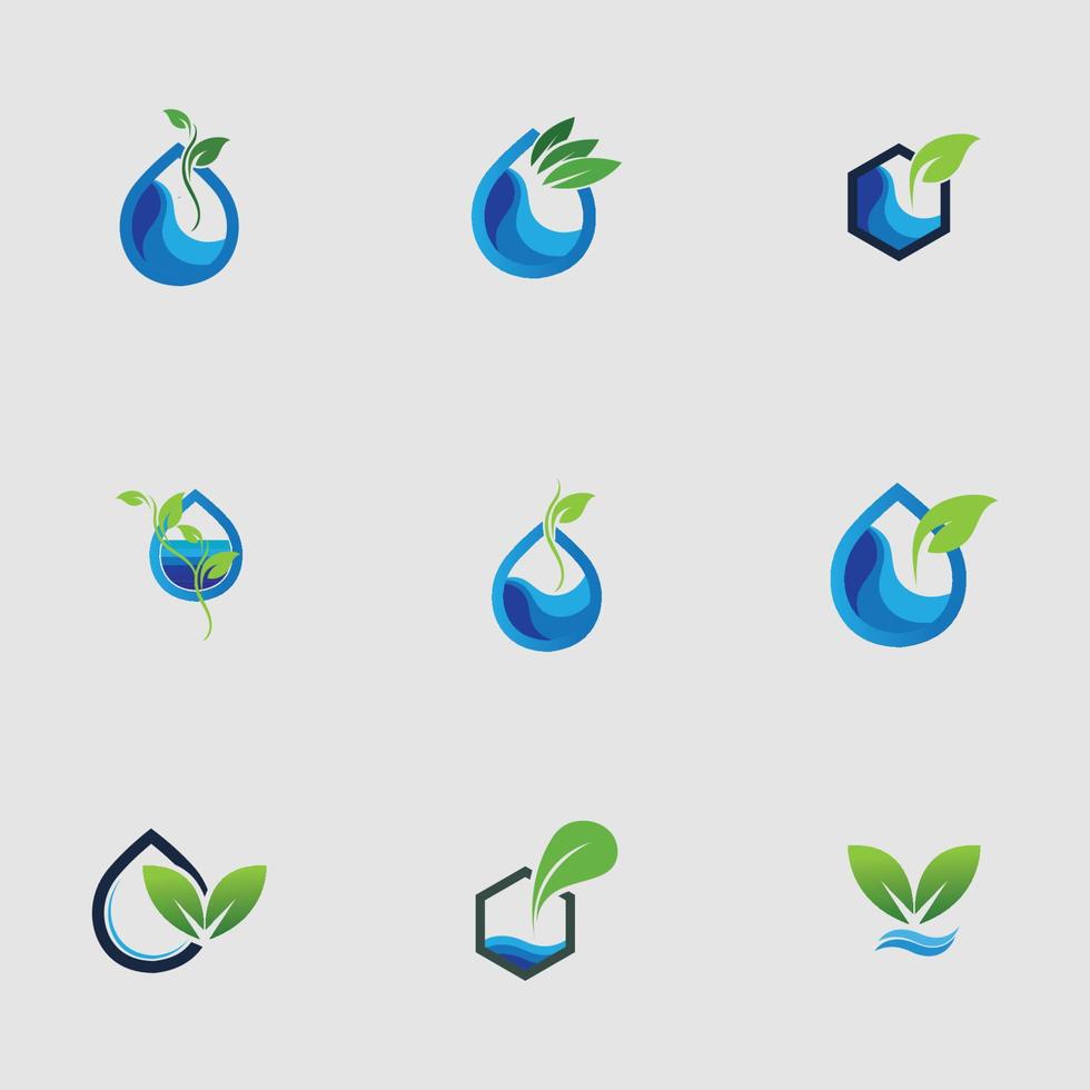 hydroponics logo set vector illustration design template