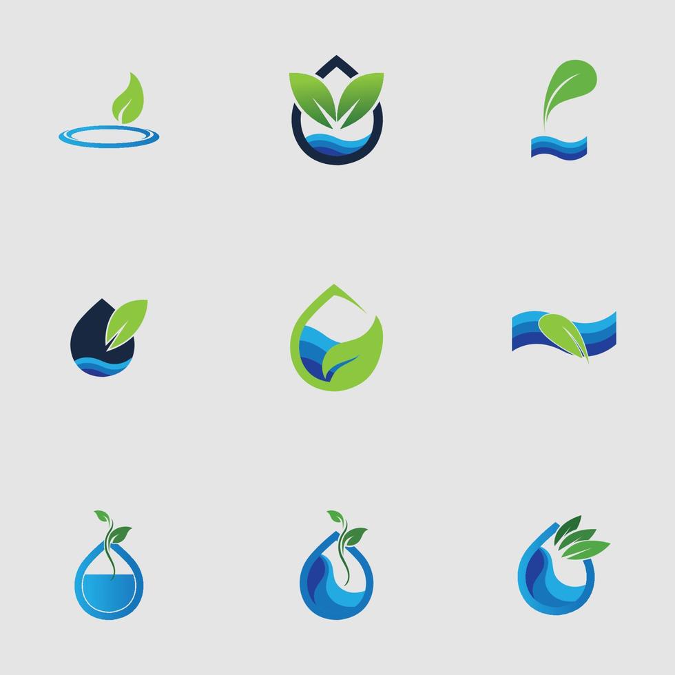 hydroponics logo set vector illustration design template