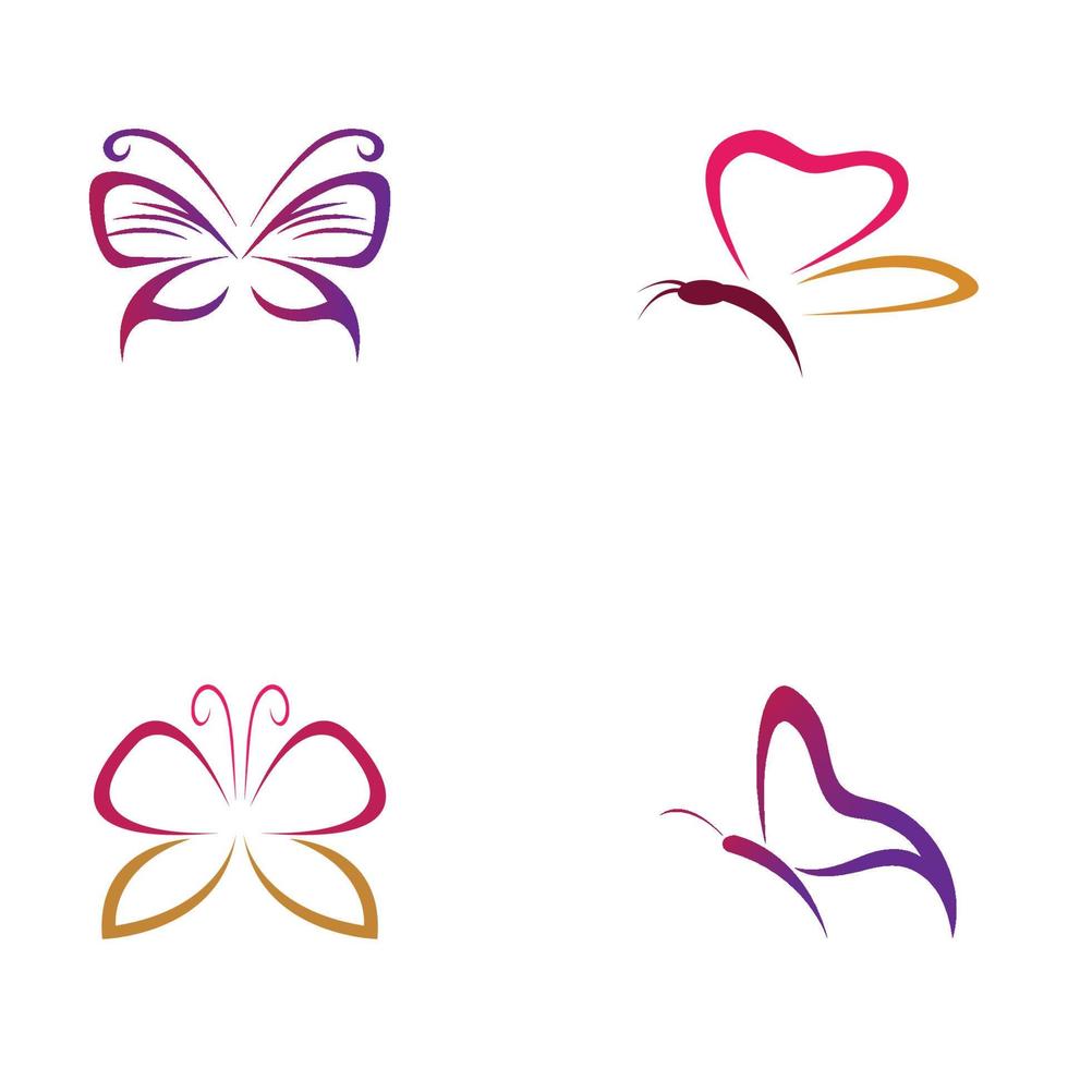 diseño de icono de mariposa de belleza vector