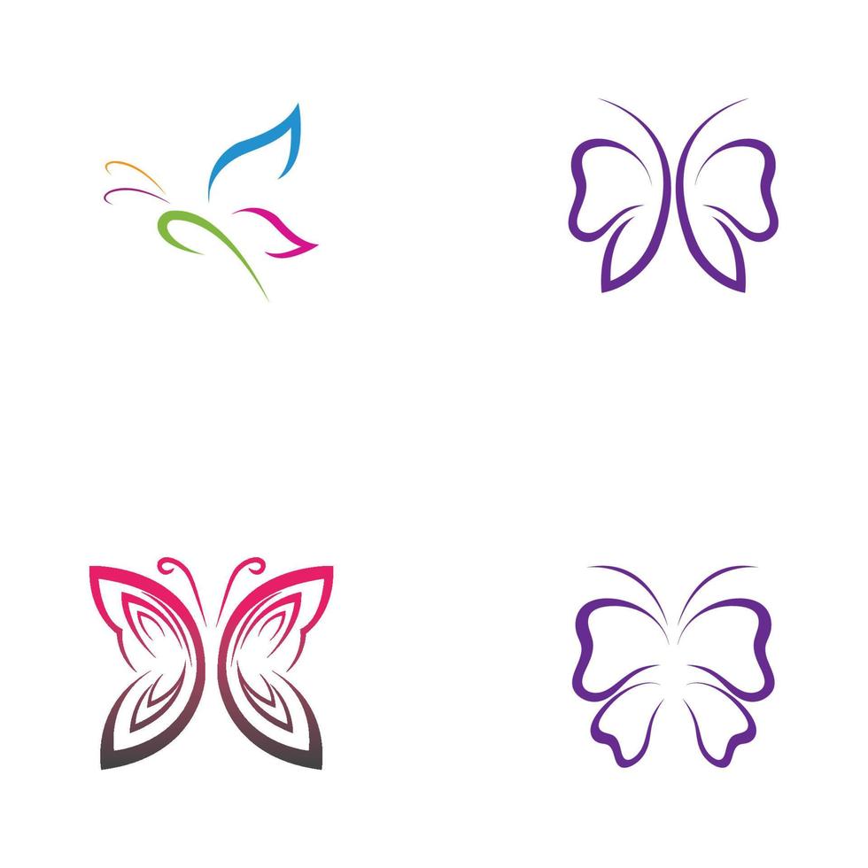 diseño de icono de mariposa de belleza vector