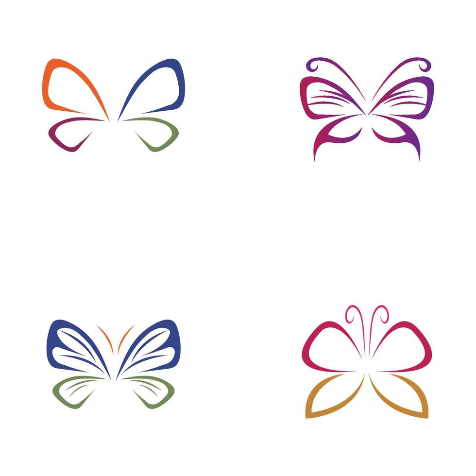 diseño de icono de mariposa de belleza vector