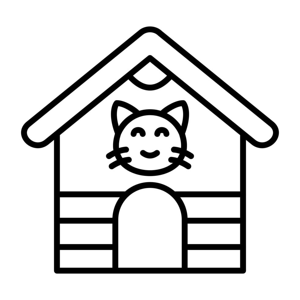 Pet House Line Icon vector