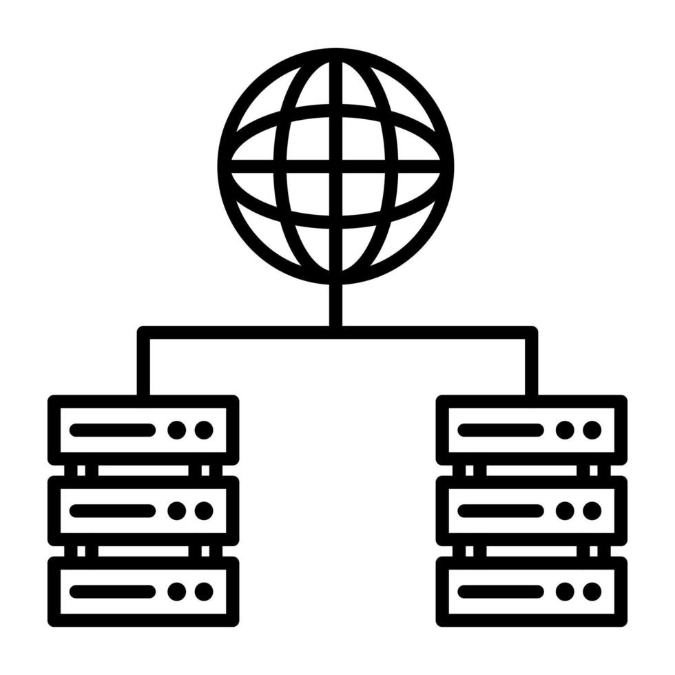 Web Hosting Line Icon vector