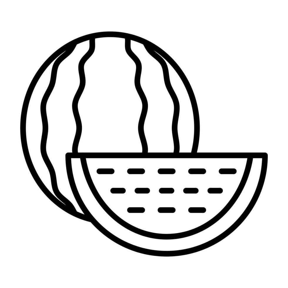 Watermelon Line Icon vector