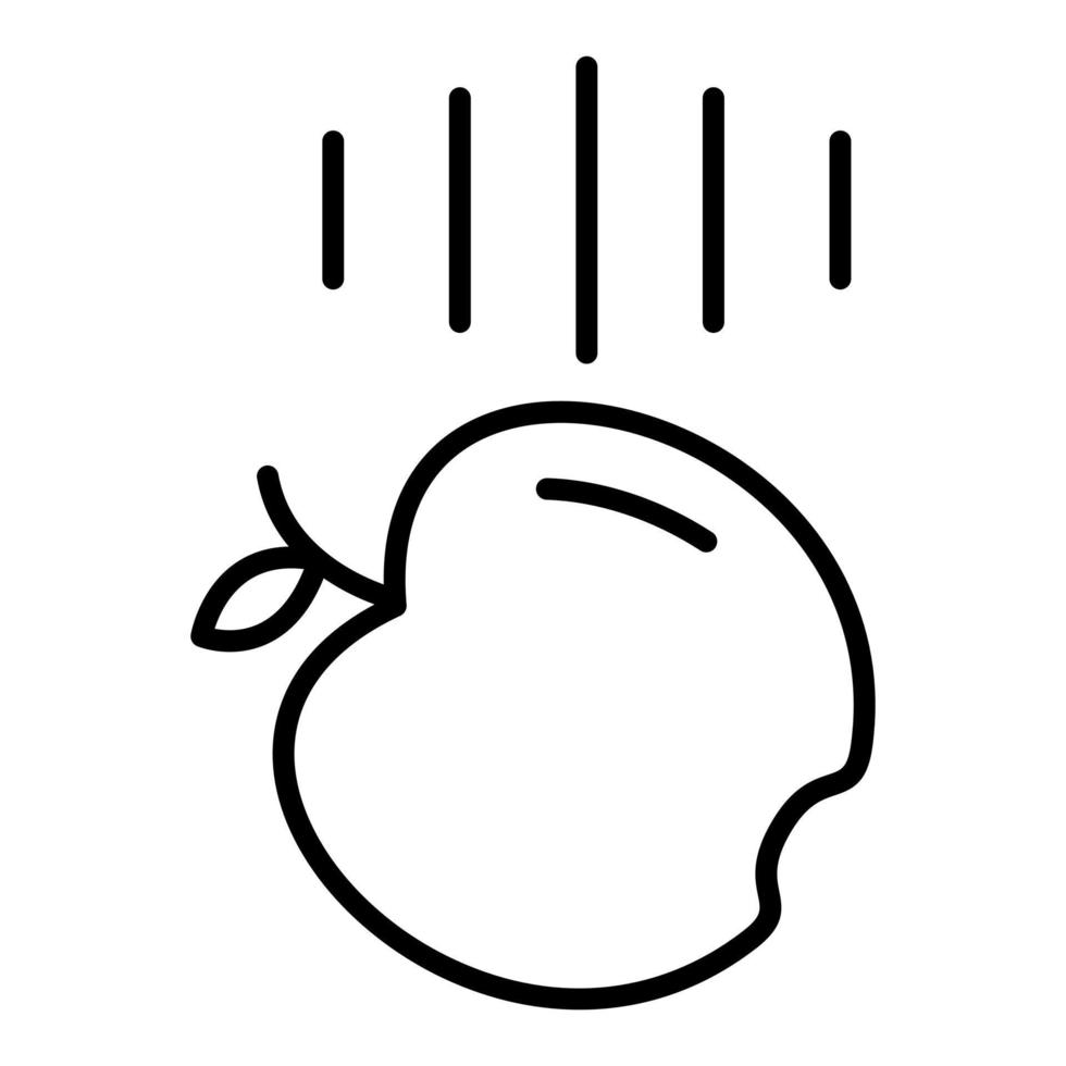 Falling Apple Line Icon vector