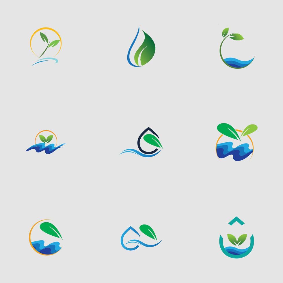 hydroponics logo set vector illustration design template