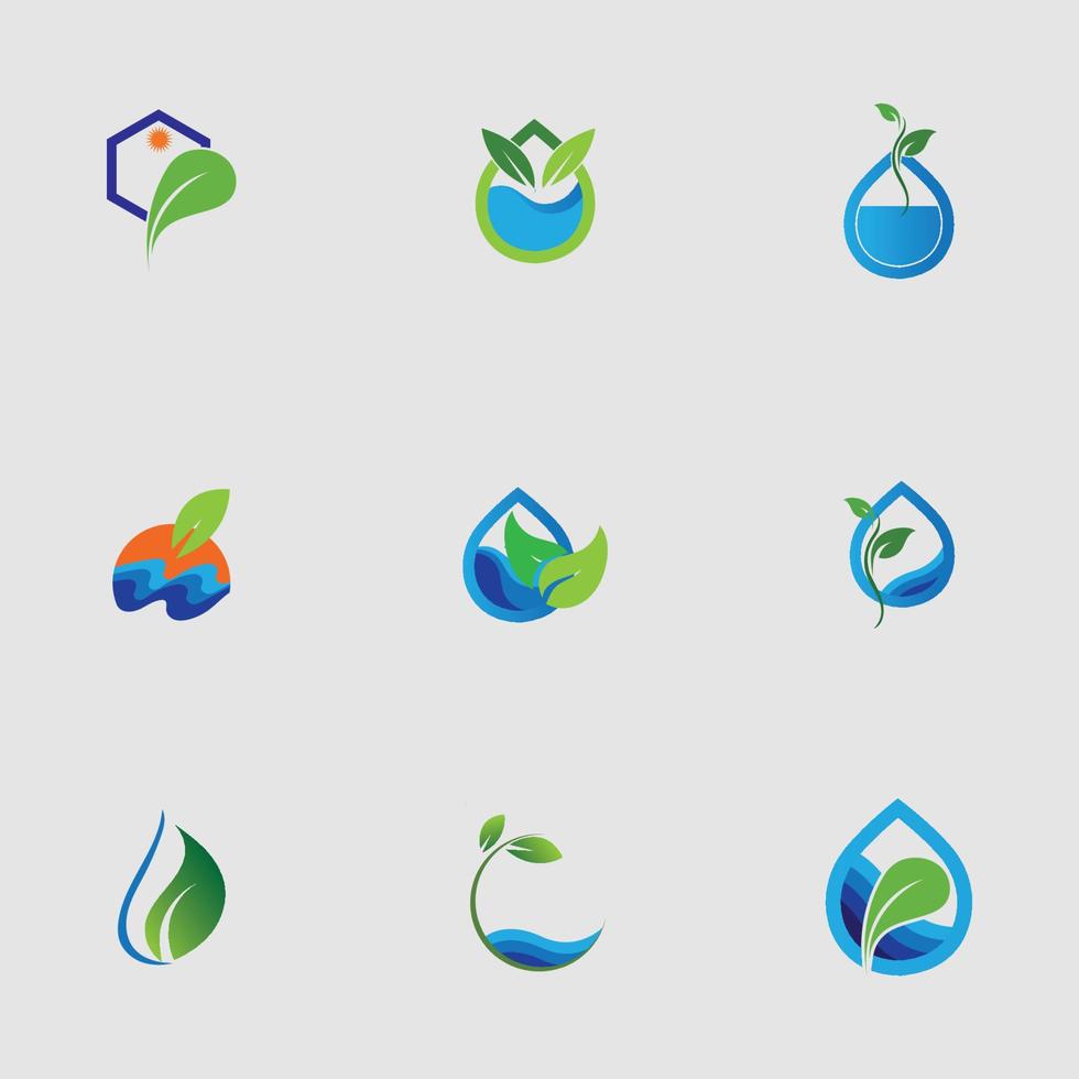 hydroponics logo set vector illustration design template