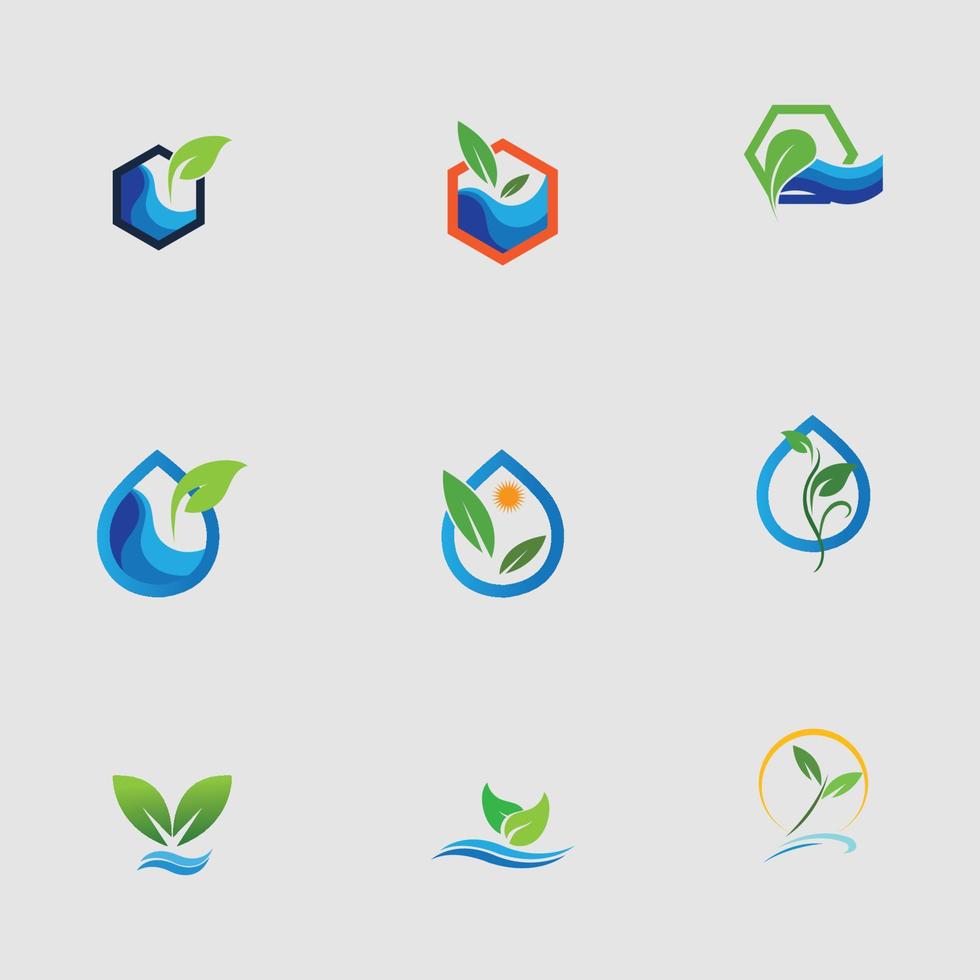 hydroponics logo set vector illustration design template