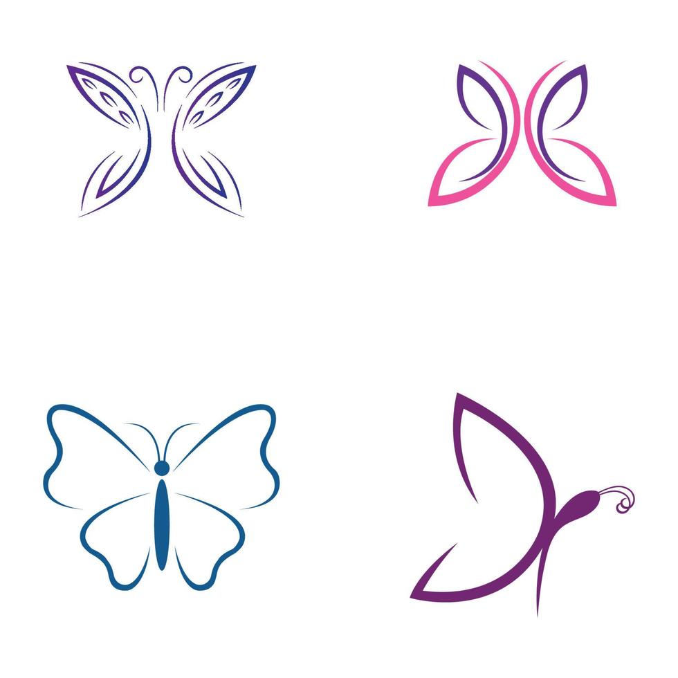 diseño de icono de mariposa de belleza vector