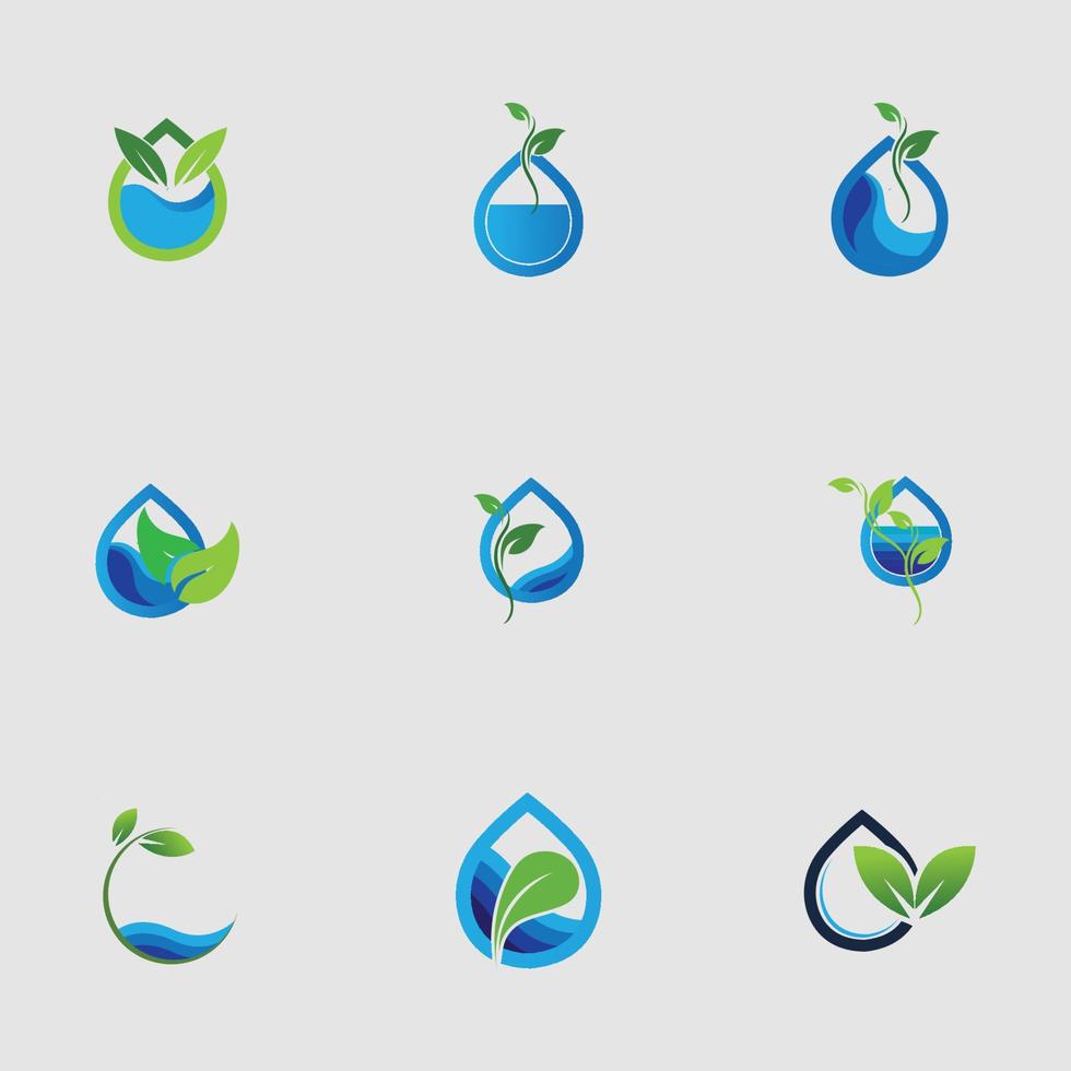 hydroponics logo set vector illustration design template