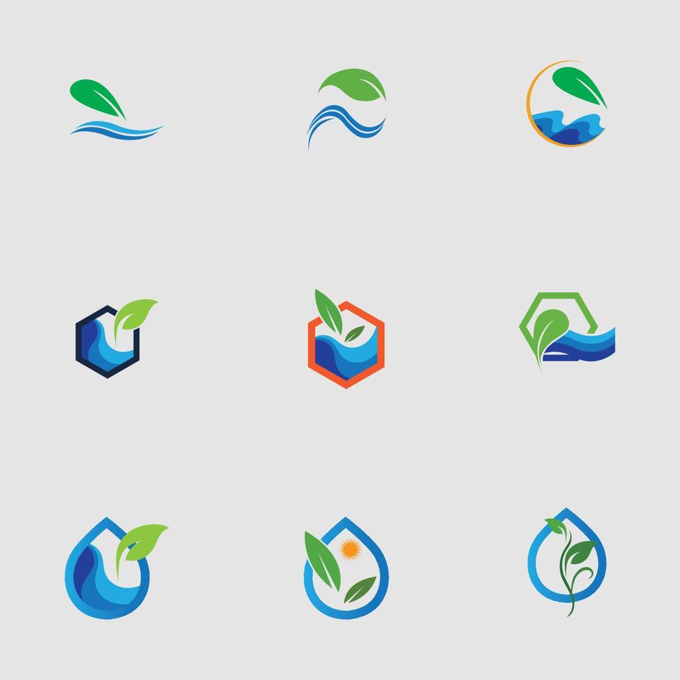 hydroponics logo set vector illustration design template