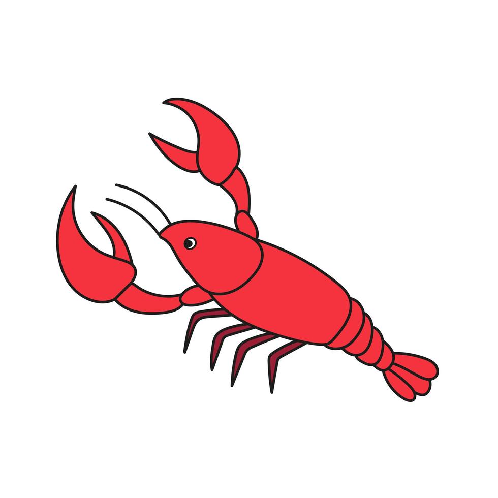 Simple cartoon icon. Vector illustration of Cartoon shrimp cancer