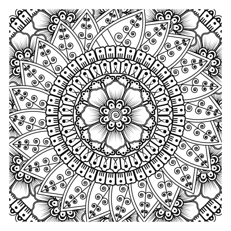 Mehndi flower for henna mehndi tattoo decoration Decorative