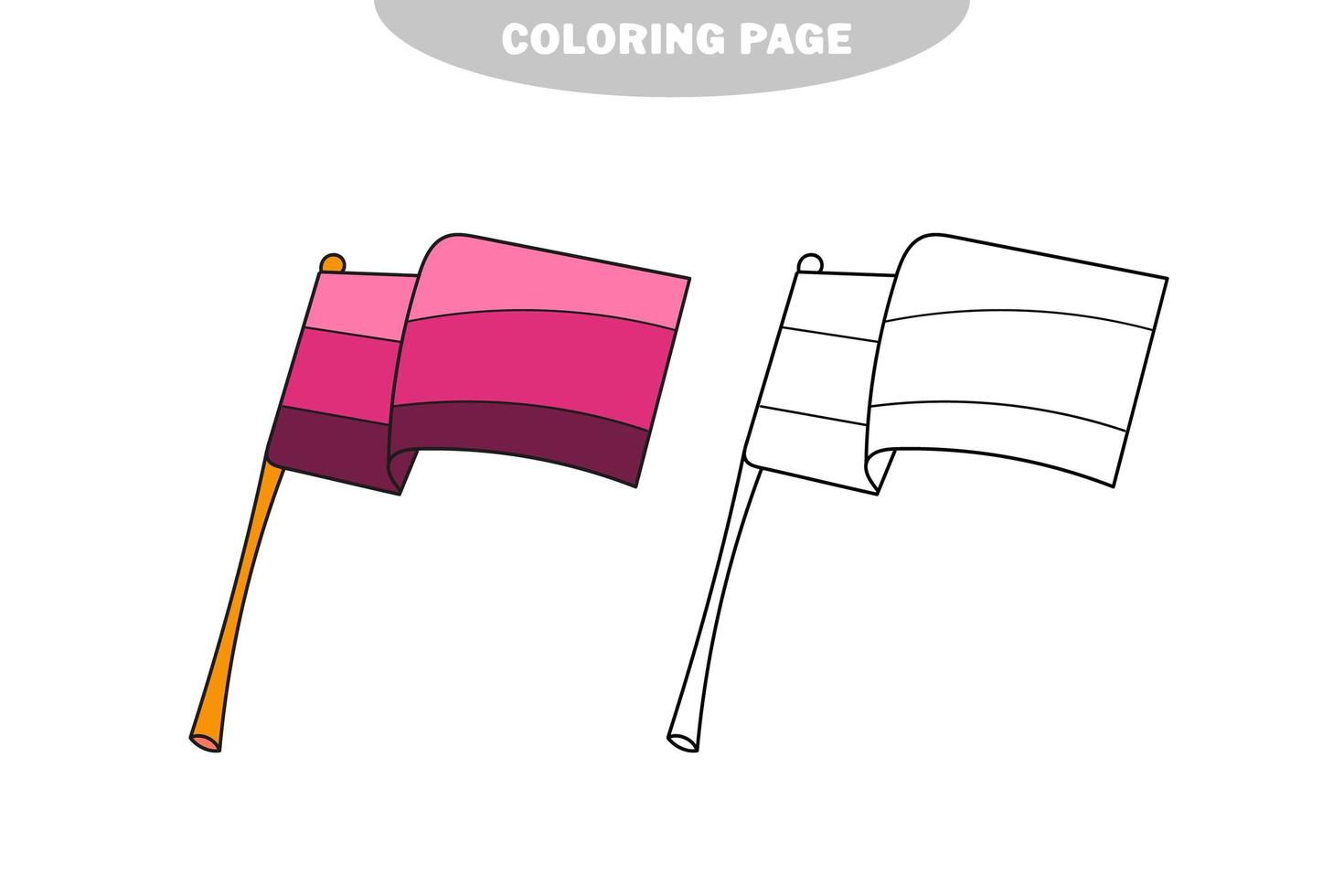 simple página para colorear. icono de bandera aislado sobre fondo blanco. vector