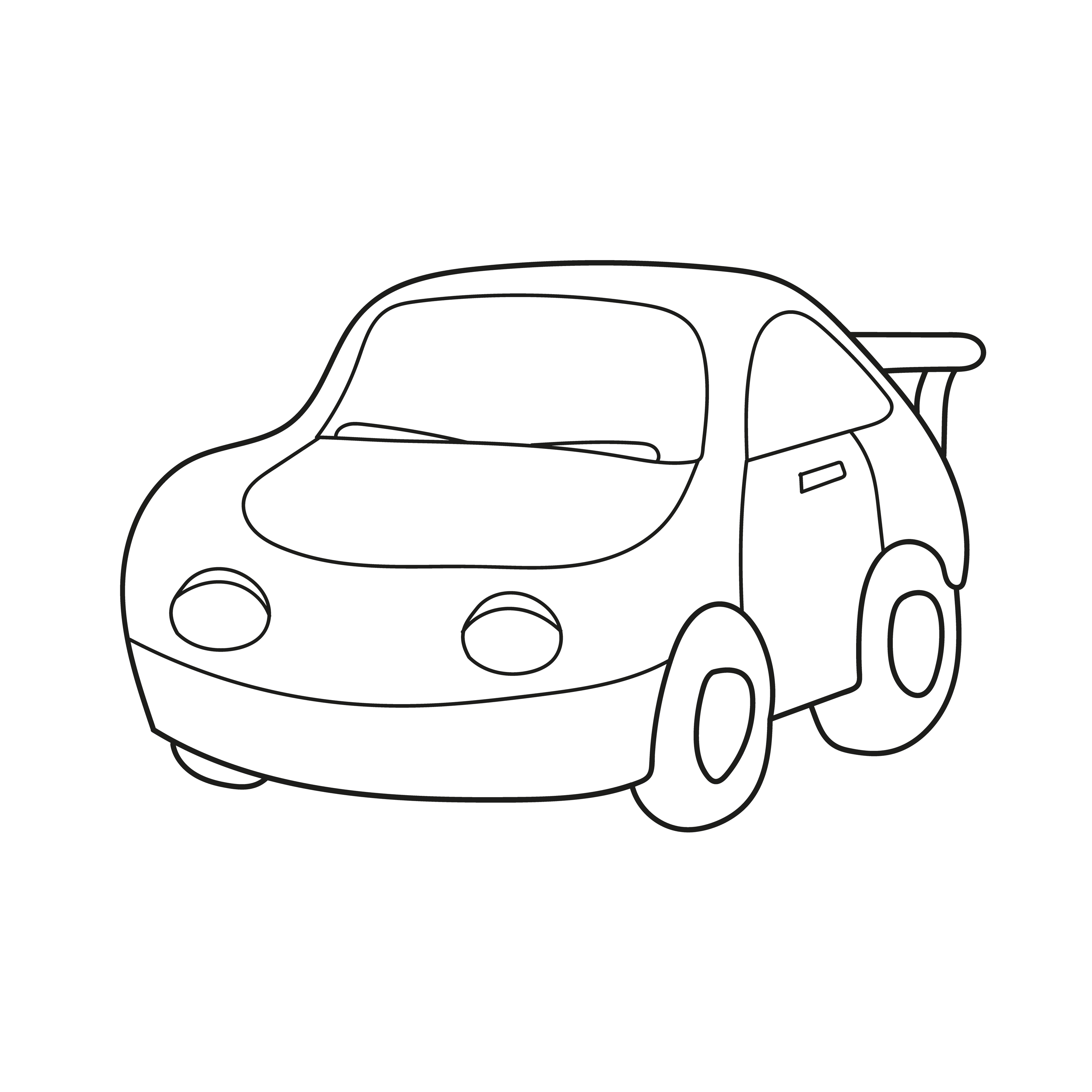 Simple coloring page. Vector Illustration of Cartoon Car ...