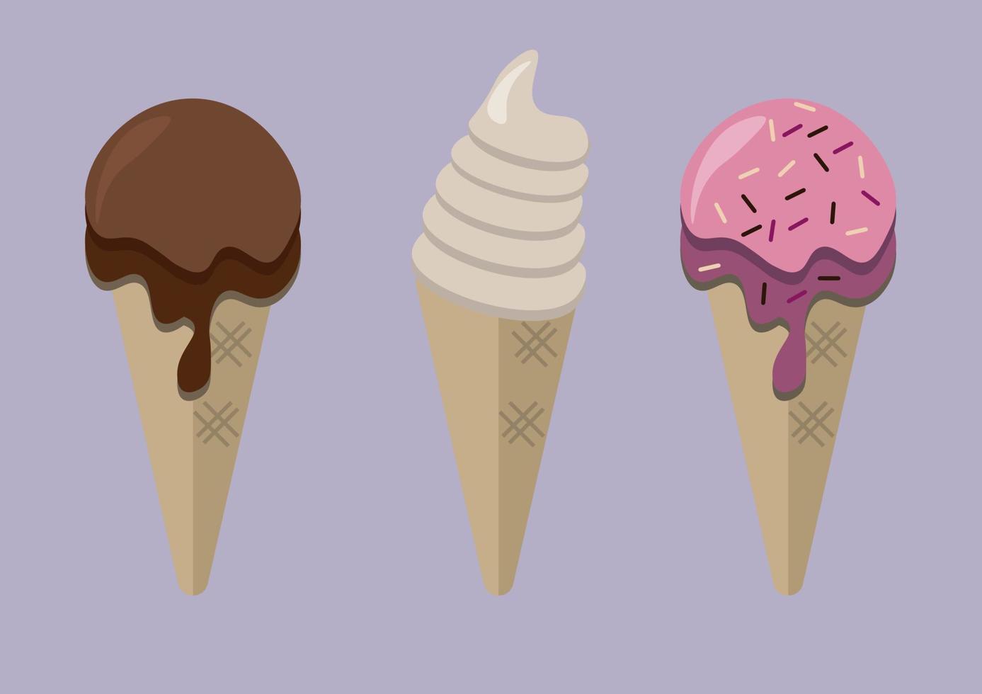 cono de helado vector delicioso