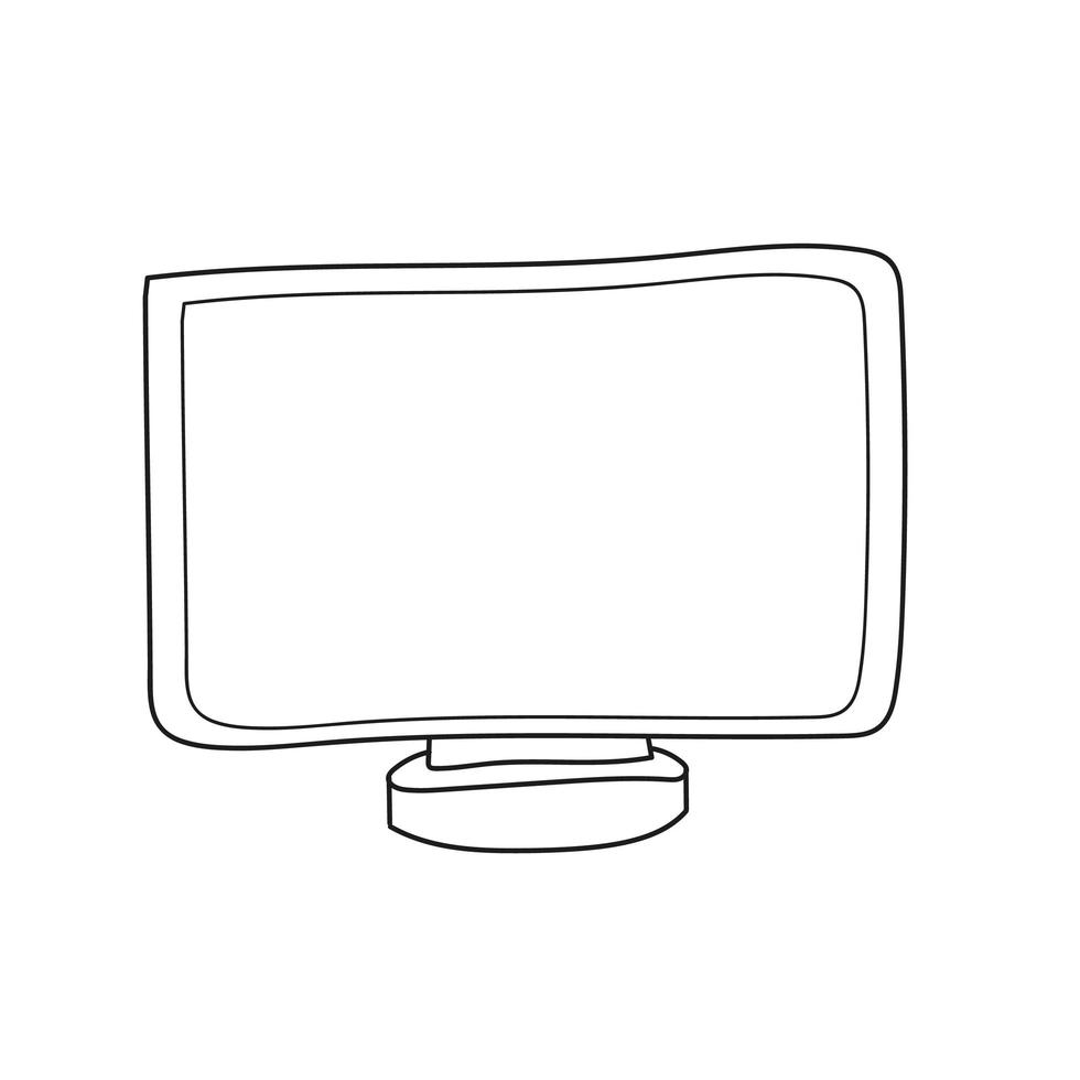 Simple coloring page. Coloring book for children, Computer monitor vector