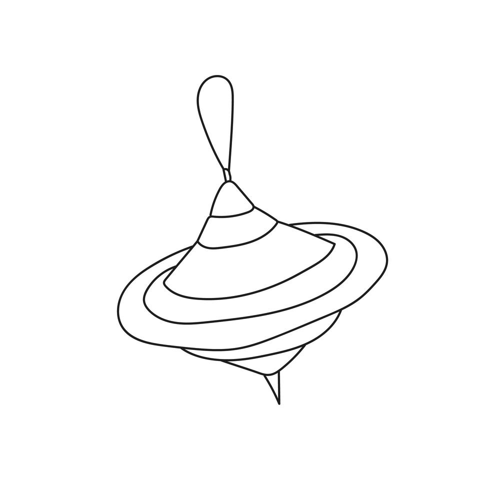Simple coloring page. Vector isolated illustration, cute cartoon of hirligig toy