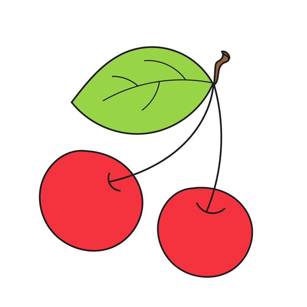 icono de dibujos animados simple. cereza de dibujos animados aislado sobre fondo blanco. vector