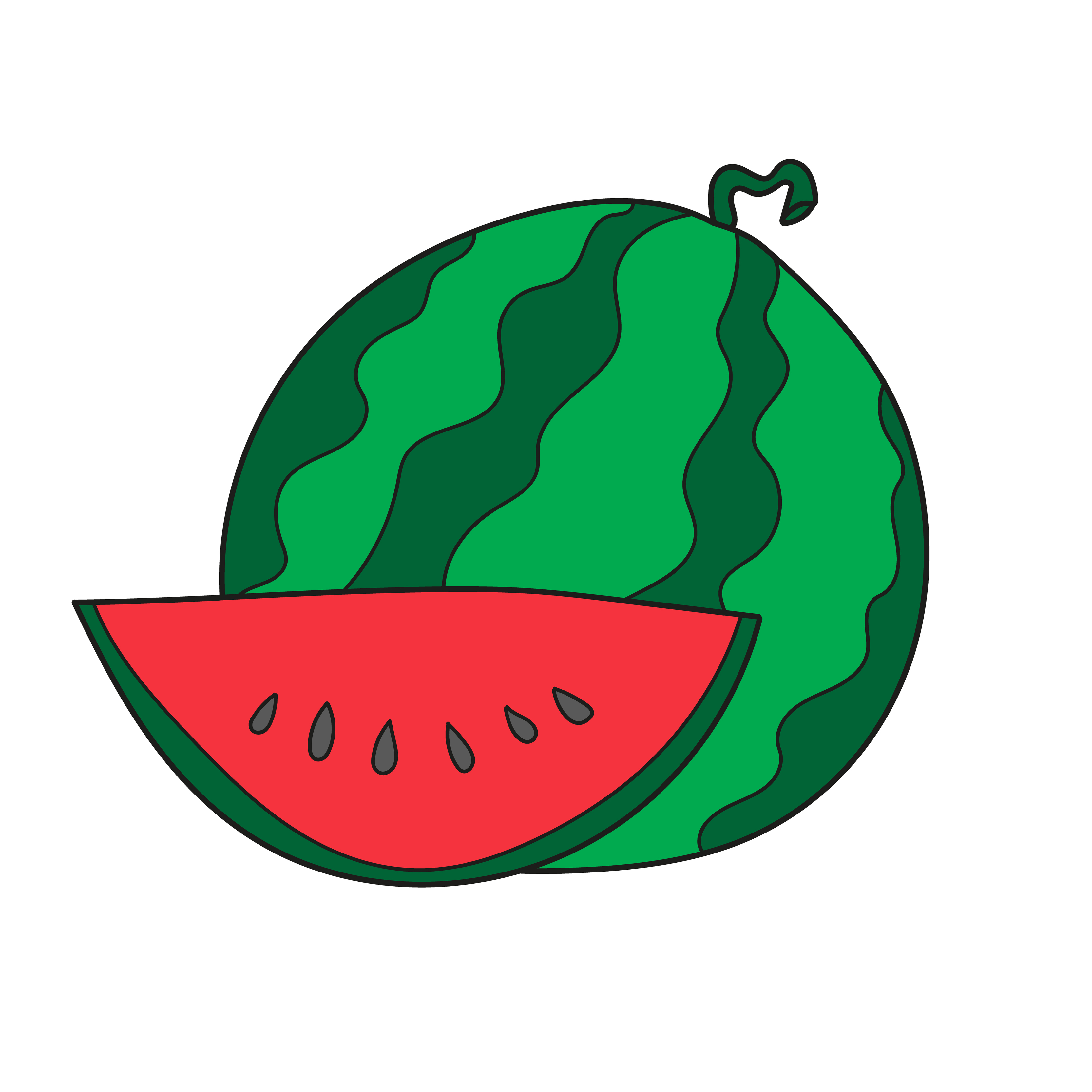 Simple cartoon icon. Watermelon vector icon on white background, cartoon  style. 4597967 Vector Art at Vecteezy