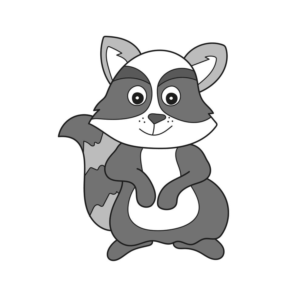 icono de dibujos animados simple. Ilustración de mapache de divertidos dibujos animados lindo vector