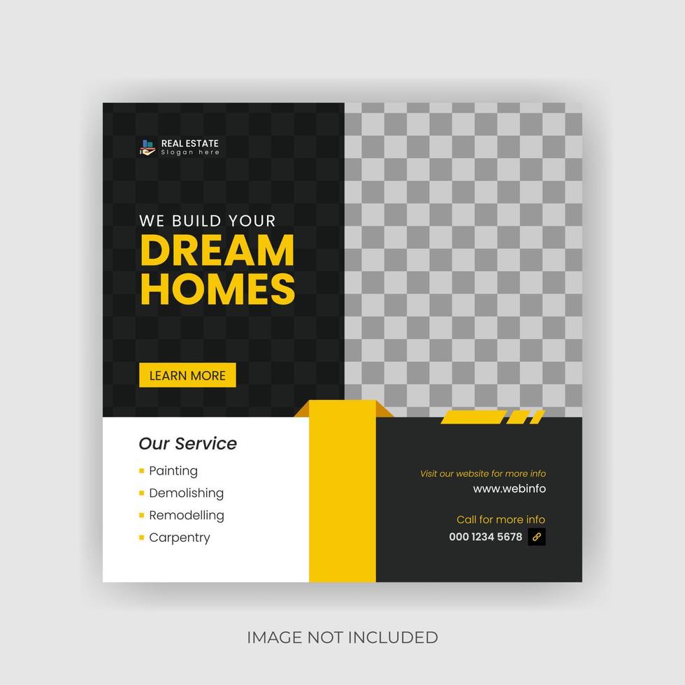 MODERN REAL ESTATE SOCIAL MEDIA POST AND WEB BANNER vector