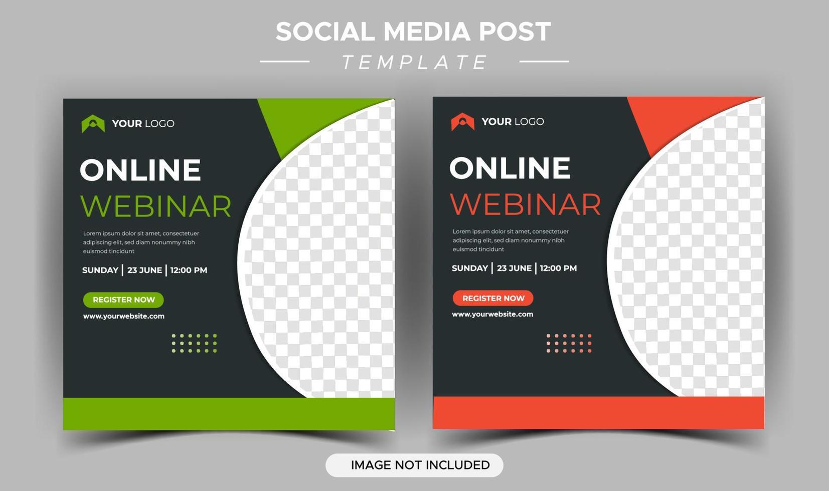 Digital marketing live webinar social media template vector