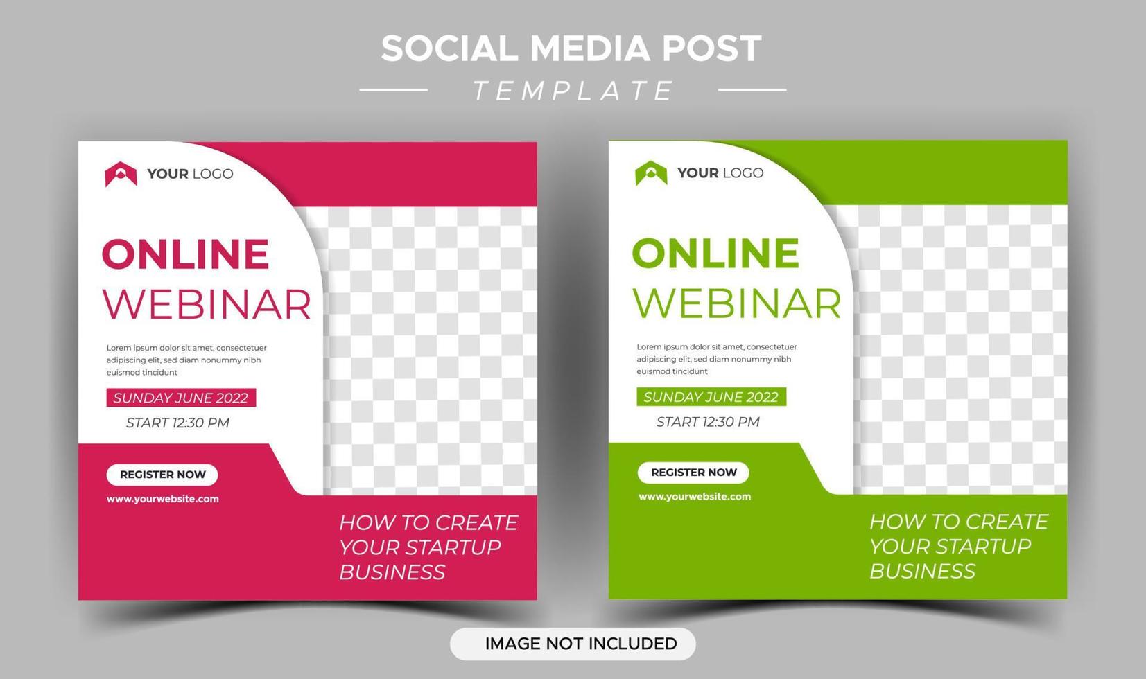 Digital marketing live webinar social media template vector