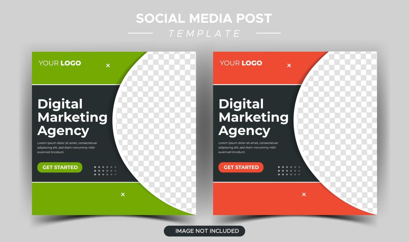 Digital business marketing social media post template vector