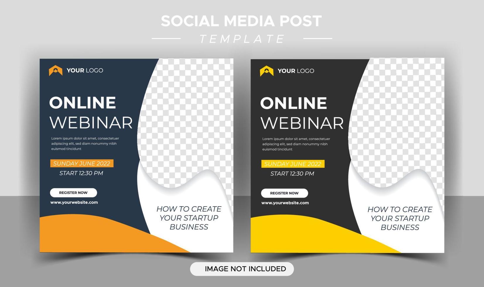 Digital marketing live webinar social media template vector