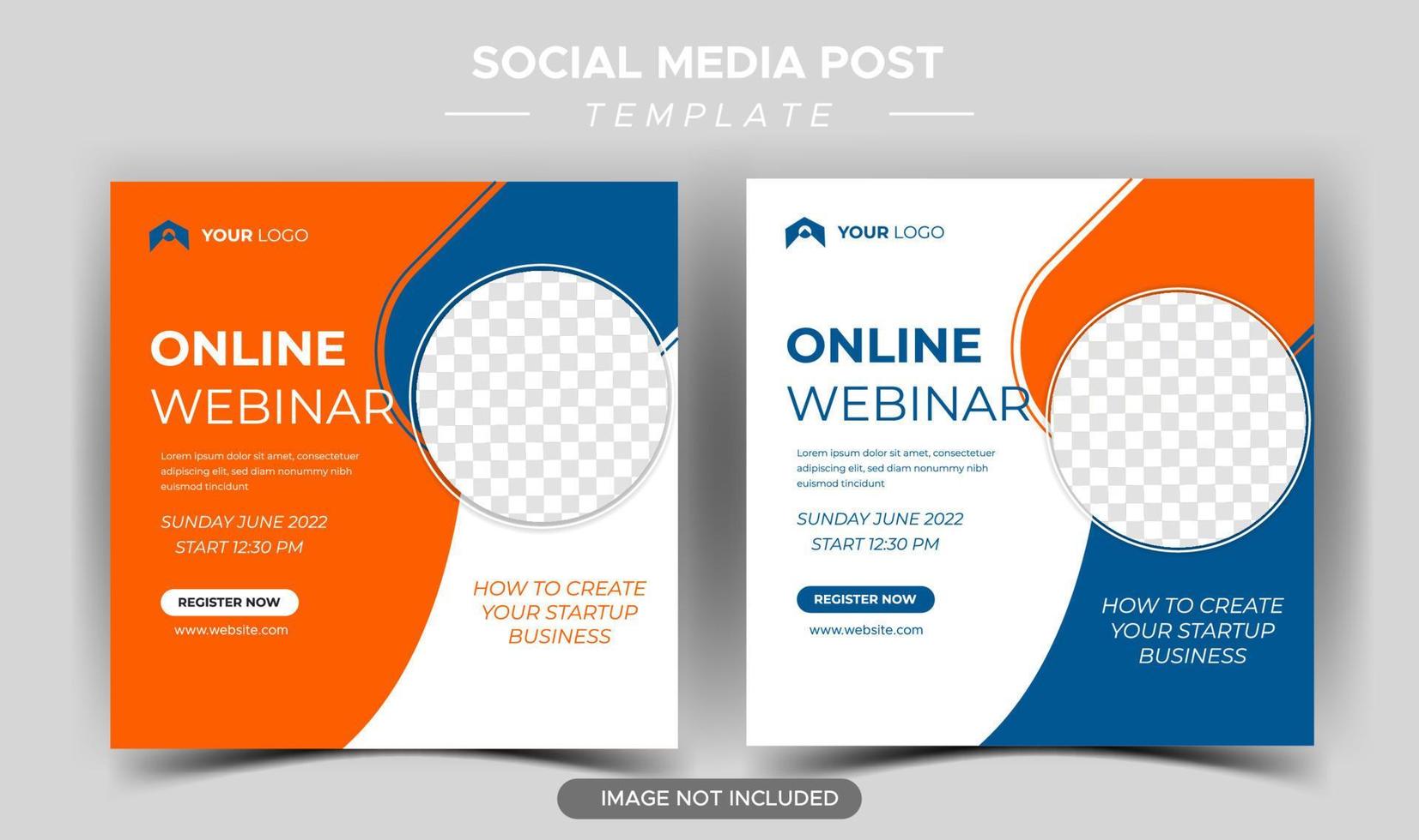 Digital marketing live webinar social media template vector