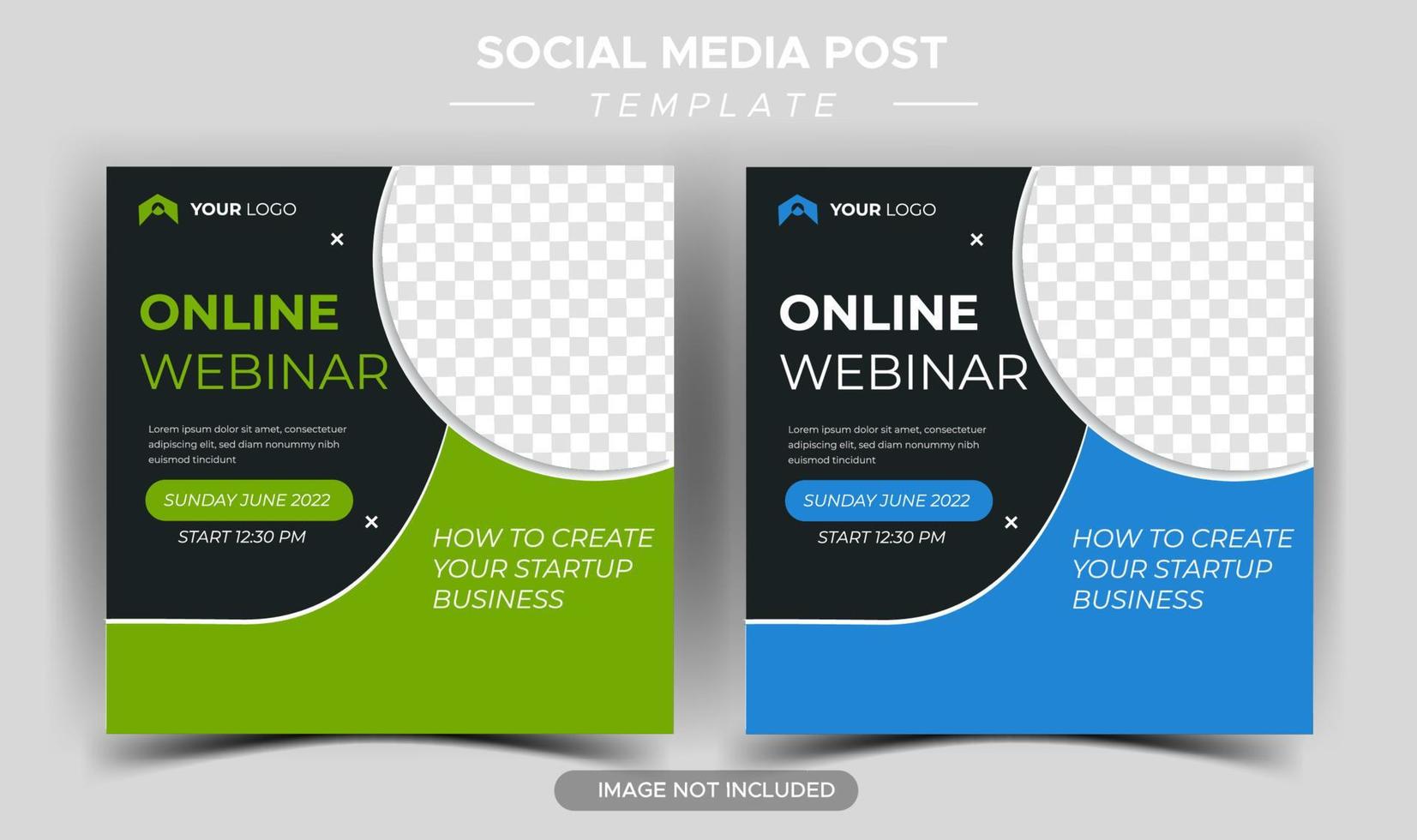 Digital marketing live webinar social media template vector
