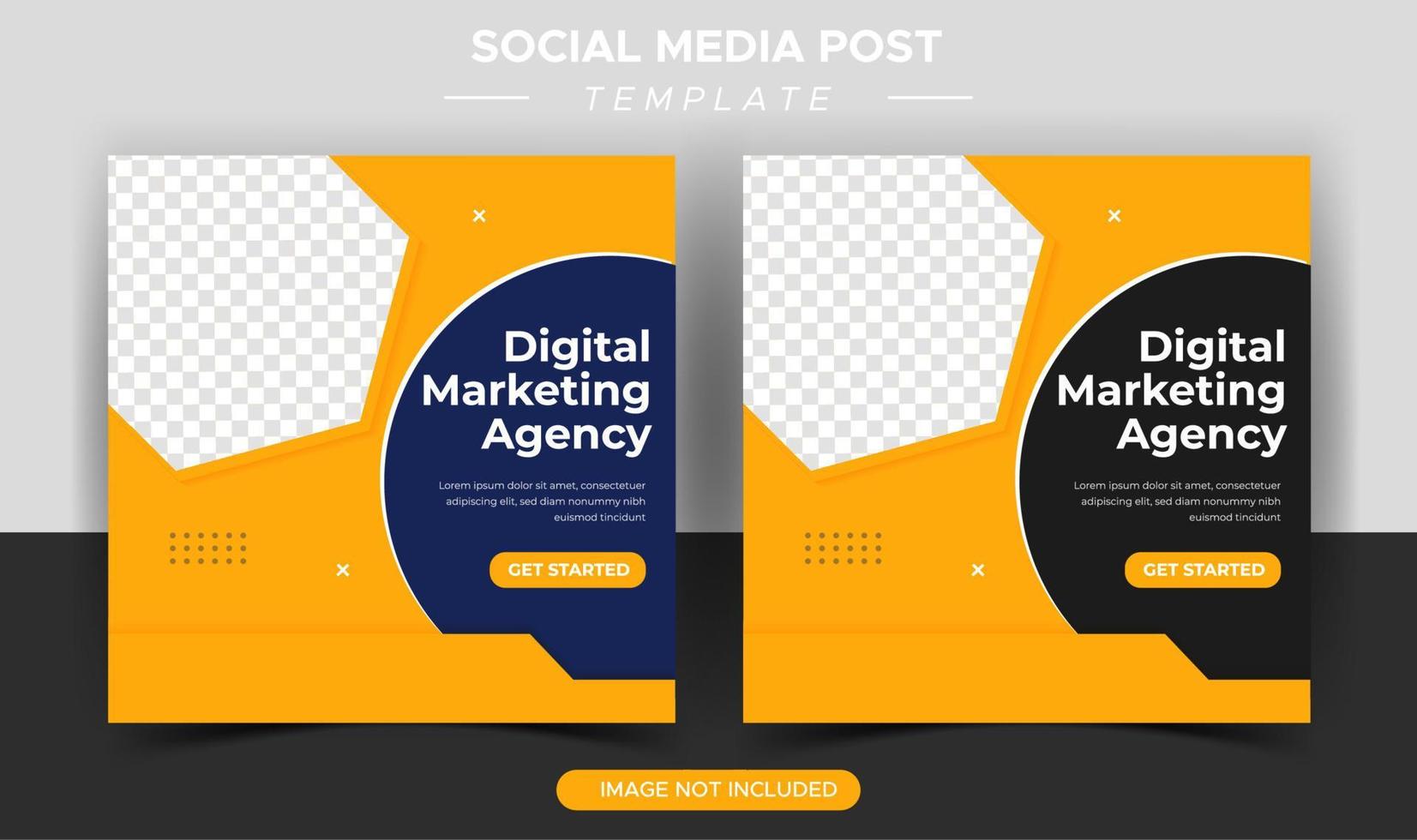 plantilla de publicación de redes sociales de marketing de negocios digitales vector