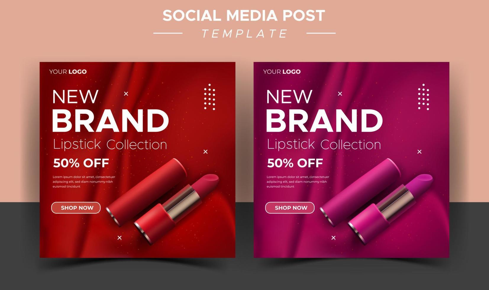 lipstick social media social media post template vector