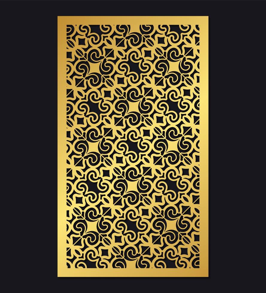 gold style paper cut with ornament pattern vector