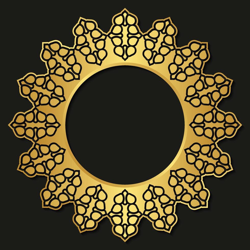 Luxury round border frame design vector
