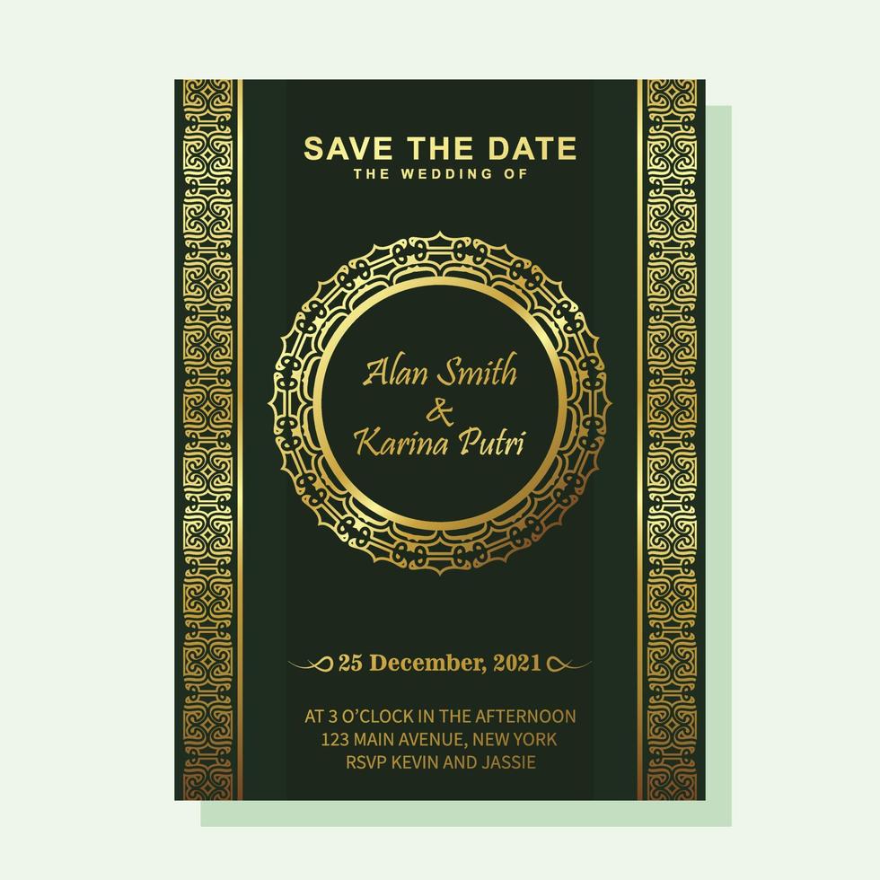 Luxury ornament pattern invitation card vector