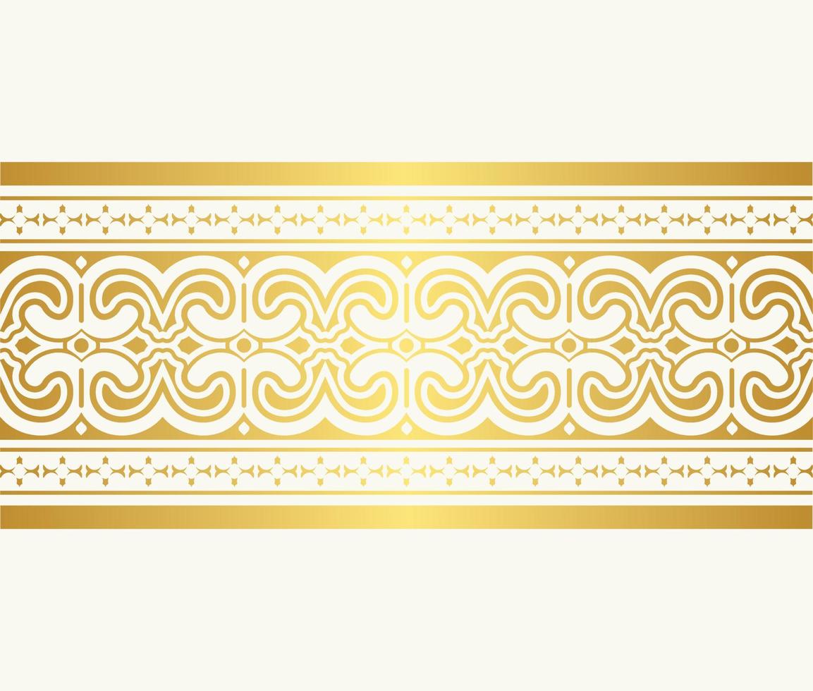 Golden ornamental border design template vector